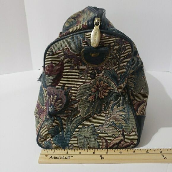 Sorrento Vintage Carry-All  Carry-On Floral Tapestry Luggage Overnight Tote Bag - Picture 2 of 8